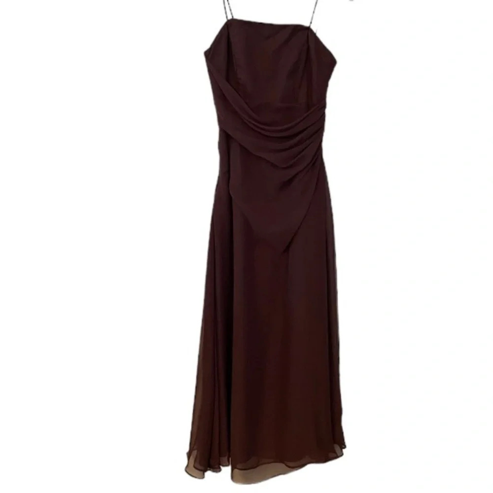 Anthropologie WToo by Watters&Watters chiffon strapless draping bridesmaid dress - Picture 5 of 11